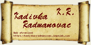Kadivka Radmanovac vizit kartica